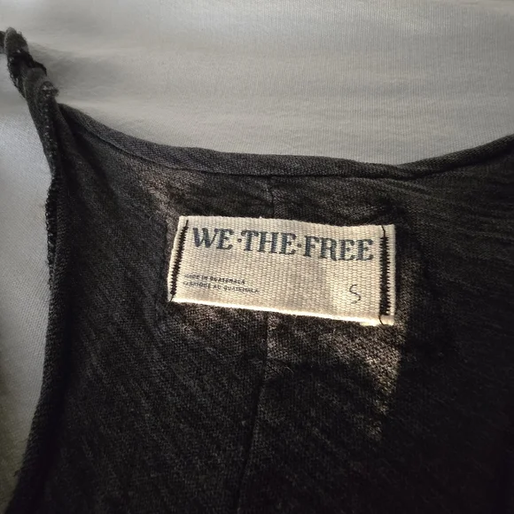 NWT Free People Lo Lo Washed Black Boho Coastal Vacation Swing Tank Oversized S - Picture 2 of 14